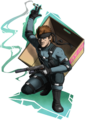 Alternate artwork of Solid Snake sporting his look from King for a Day (Art by Galacksy).