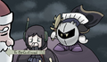 Nozomi and Meta Knight after hearing Santa Claus' story.