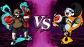 VS. screen against Jack & Elmo.
