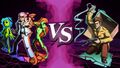 VS. screen against Pitbull and the Aliens.